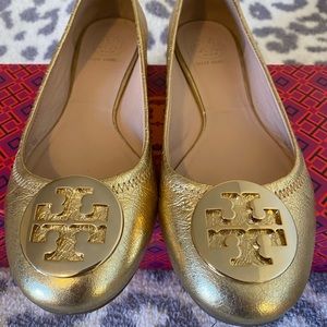 Tory Burch Gold Ballet Flat size 8
